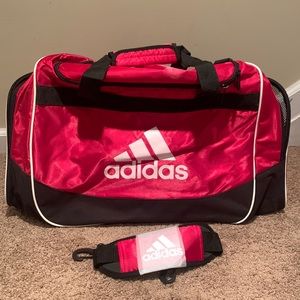 NWOT adidas red sport duffel bag never used